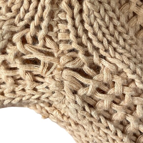 Aeropostale Womens Y2K Chunky Button Cardigan Sz M Beige Ramie Preppy Tie Waist - Picture 9 of 9